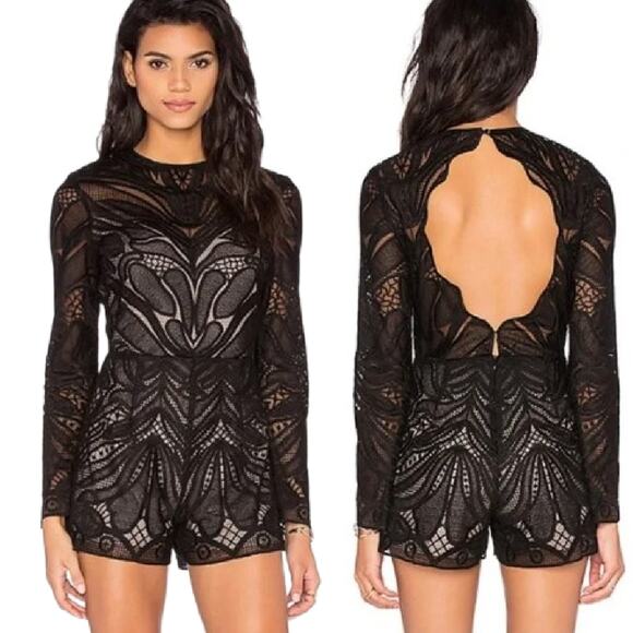 NWT SAYLOR Ryann Open Back Lace Romper Size Small Revolve Sexy - Picture 1 of 12